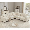 [NEW PACKAGING UPGRADE]Oversized Modular Sectional Sofa Set, L Shaped Couch,Corduroy ,Upholstered,Deep Seat,,5 Seat,5 Throw pillow and 6 back cushion