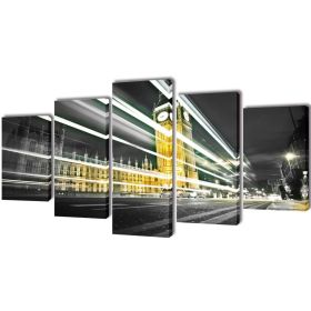 Canvas Wall Print Set London Big Ben 39" x 20"