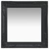 Wall Mirror Baroque Style 19.7"x19.7" Black