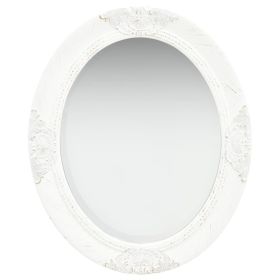 Wall Mirror Baroque Style 19.7"x23.6" White