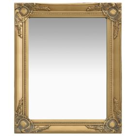 Wall Mirror Baroque Style 19.7"x23.6" Gold