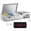 VEVOR Refrigerated Condiment Prep Station, 48-Inch, 10.8Qt Sandwich/Salad Prep Table with 2 1/3 Pans & 4 1/6 Pans