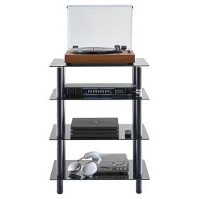 VEVOR 4-Tier AV Media Stand Strengthened Tempered Glass Audio-Video Media Stand