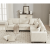[NEW PACKAGING UPGRADE]Oversized Modular Sectional Sofa Set, L Shaped Couch,Corduroy ,Upholstered,Deep Seat,,5 Seat,5 Throw pillow and 6 back cushion