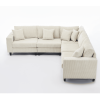 [NEW PACKAGING UPGRADE]Oversized Modular Sectional Sofa Set, L Shaped Couch,Corduroy ,Upholstered,Deep Seat,,5 Seat,5 Throw pillow and 6 back cushion