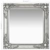 Wall Mirror Baroque Style 19.7"x19.7" Silver