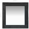 Wall Mirror Baroque Style 19.7"x19.7" Black