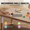 VEVOR Kids Table and 4 Chairs Set, Height Adjustable Toddler Table and Chair Set, Graffiti Desktop, Children Multi-Activity Table for Art, Craft