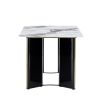 Modern minimalist rectangular dining table, white imitation marble tabletop