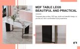 Modern minimalist rectangular dining table, white imitation marble tabletop