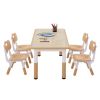 VEVOR Kids Table and 4 Chairs Set, Height Adjustable Toddler Table and Chair Set, Graffiti Desktop, Children Multi-Activity Table for Art, Craft