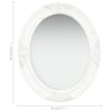 Wall Mirror Baroque Style 19.7"x23.6" White