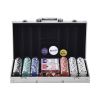 VEVOR Poker Chip Set, 300-Piece Poker Set, Complete Poker Playing Game Set with Aluminum Carrying Case, 11.5 Gram Casino Chips, Cards