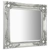 Wall Mirror Baroque Style 19.7"x19.7" Silver