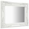 Wall Mirror Baroque Style 19.7"x15.7" White
