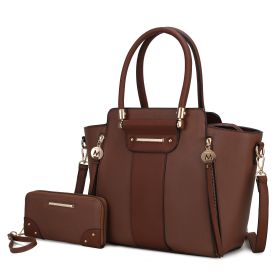 MKF Collection Eliana Tote Handbag with Wristlet Wallet Vegan Leather Crossover Womens Purse by Mia K (Color: Coffee, Material: Vegan Leather)