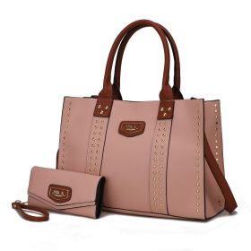 MKF Collection Davina Tote Handbag with wallet Vegan Leather Crossover Womens Purse by Mia K (Color: Blush, Material: Vegan Leather)