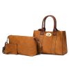 MKF Collection Elissa 3 pc Set Satchel Handbag with Pouch & Coin Purse by Mia K